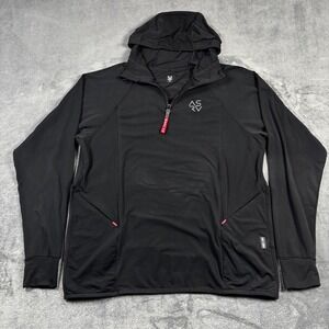 ASRV Hoodie Mens L Black DSG-0682 Training 1/4 Zip Performance Stretch Logo